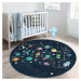 Tmavomodrý detský koberec ø 120 cm Comfort – Mila Home