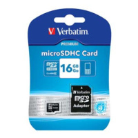 Verbatim paměťová karta Micro Secure Digital Card Premium, 16GB, micro SDHC, 44082, UHS-I U1 (Cl