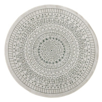 Kusový koberec Twin-Wendeteppiche 103103 creme grün kruh – na ven i na doma - 100x100 (průměr) k