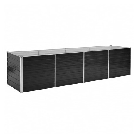 vidaXL VyvĂ˝ĹˇenĂ˝ zĂˇhradnĂ˝ zĂˇhon, antracit 320x80x77cm, pozinkovanĂˇ oceÄľ