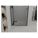 MEXEN - ROMA krídlové dvere 120x190 cm 6mm, čierne, transparent so stenovým profilom 854-120-000