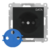 Single DATA socket outlet with socket access element (module) 16 A, 250 V~, fast connector