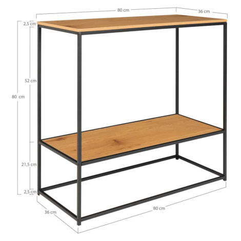 Konzolový stolík s doskou v dubovom dekore v prírodnej farbe 80x36 cm Vita – House Nordic