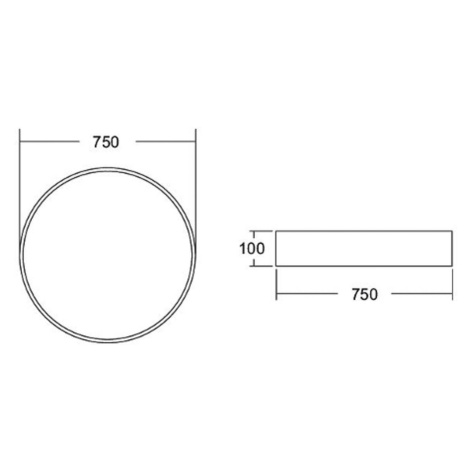 BRUMBERG Biro Circle, Ø 75 cm, on/off, strieborná, 3 000 K