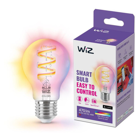 WiZ A60 LED filament žiarovka WiFi E27 6,3W RGBW