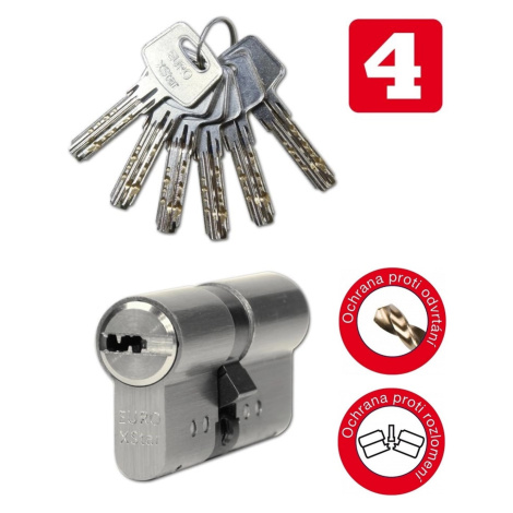 Richter Czech EURO XSTAR Bezpečnostná vložka 30/40, 6 kľúčov, matný nikel