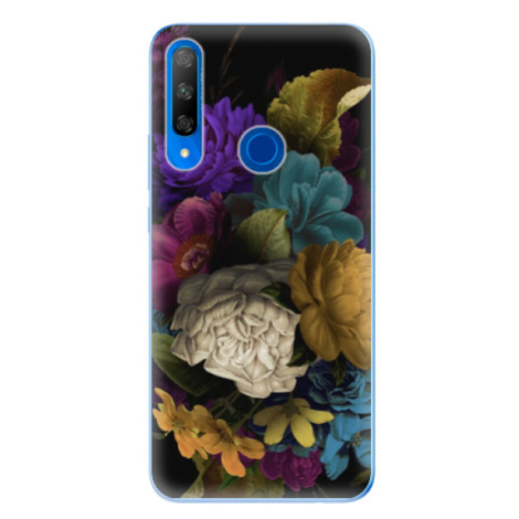 Odolné silikónové puzdro iSaprio - Dark Flowers - Huawei Honor 9X