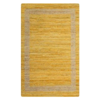Ručne vyrobený koberec z juty žltý 120 × 180 cm