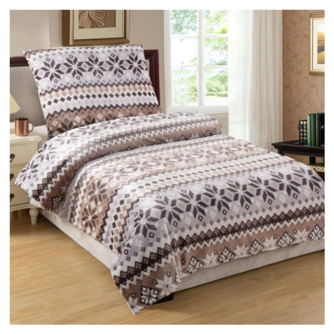 Mikroplyšové posteľné obliečky Brown Flake, 140 x 200 cm