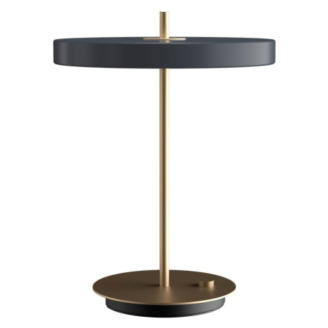 Antracitovosivá LED stmievateľná stolová lampa s kovovým tienidlom (výška 41,5 cm) Asteria Table UMAGE
