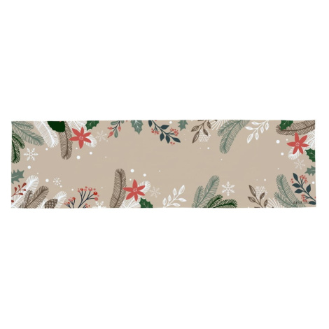 Bavlnený behúň na stôl s vianočným motívom 40x140 cm Frosted Branches – Butter Kings