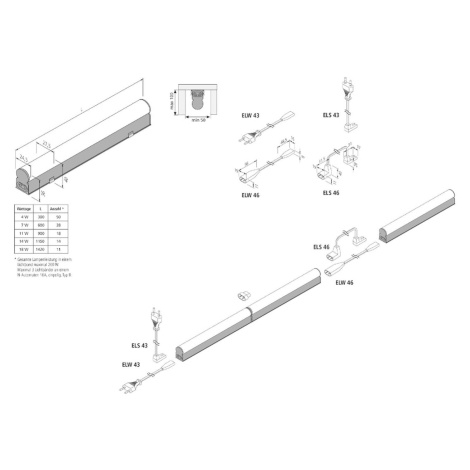 Svetelný pás LED EcoLite F HO na povrchovú montáž, 4 000 K, 115 cm HERA