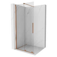 MEXEN/S - Velár posuvné sprchové dvere Walk-in 75 cm, transparent, kartáčovaná meď 871-075-000-0