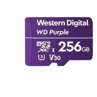 Karta WD MicroSDXC 256GB Purple WDD256G1P0C Trieda 10 (R:100/W:60 MB/s)