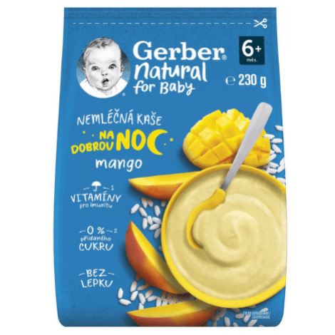 GERBER Natural nemliečna kaša dobrú noc mango od ukonč. 6. mesiaca 230 g