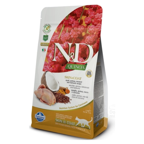N&D Quinoa CAT Skin & Coat Quail & Coconut 5kg zľava