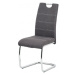 AUTRONIC HC-482 GREY2 Jedálenská stolička, poťah sivá látka, biele prešitie, kovová chrómovaná p