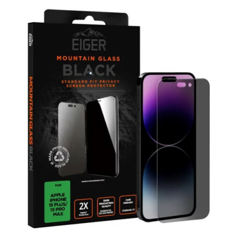 Ochranné sklo Eiger Mountain Black Privacy Screen Protector 2.5D for Apple iPhone 15 Plus / 15 P