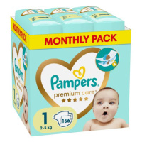 PAMPERS Plienky jednorázové Premium Care veľ. 1, 156 ks, 2kg-5kg