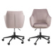 Dkton Dizajnová kancelárska stolička Norris, svetlo ružová
