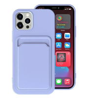 Huawei P50 Pro, silikónové puzdro s držiakom kariet, Wooze Card Slot, fialové