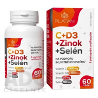 PLATAN Vitamín C+D3+Zinok+Selén 60 tbl