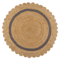 Kusový koberec Grace Jute Natural/Grey kruh - 160x160 (průměr) kruh cm Flair Rugs koberce