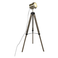 Priemyselná stojaca lampa statív drevo so štúdiovým reflektorom - Braha