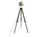 Priemyselná stojaca lampa statív drevo so štúdiovým reflektorom - Braha