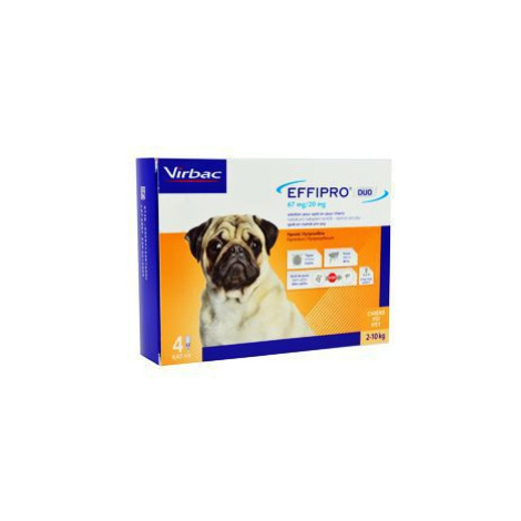 Effipro DUO Dog S (2-10 kg) 67/20 mg, 4x0,67 ml Virbac