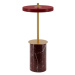 Červená mramorová LED stolová lampa so stmievačom s kovovým tienidlom (výška  25,5 cm) Asteria M