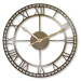 Nástenné kovové hodiny Vintage Retro staré zlato Flex z21a, 50 cm