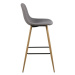 Dkton Dizajnová barová stolička Nayeli, svetlo šedá a prírodná