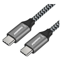 PREMIUMCORD Kábel USB 3.2 Gen 1 USB-C (M/M), bavlnený oplet, 1m