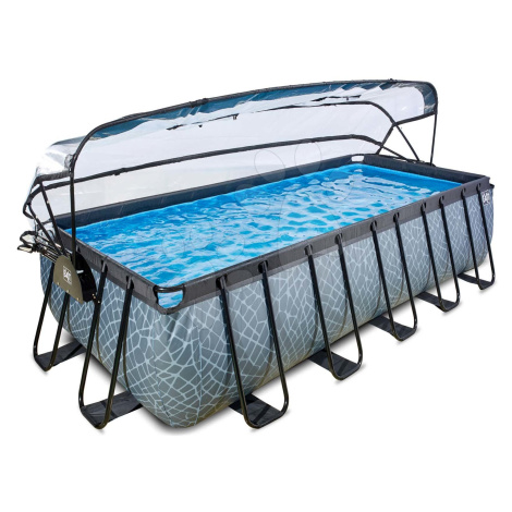 Bazén s krytom a pieskovou filtráciou Stone pool Exit Toys oceľová konštrukcia 540*250*122 cm še