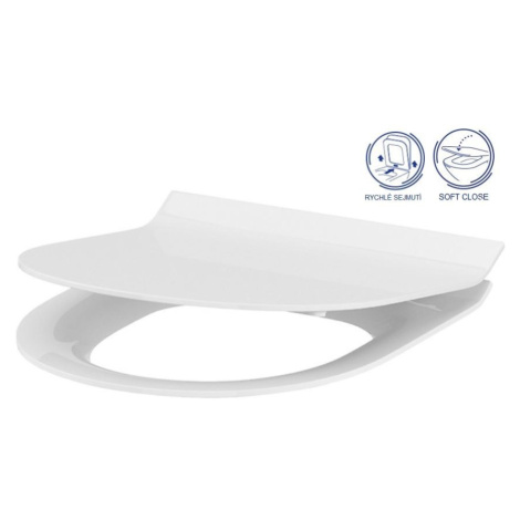 CERSANIT - WC SEDADLO CREA SLIM OVAL DUROPLAST ANTIB. SOFTCLOSE/ / JEDNO TLAČIDLO K98-0177