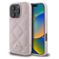 Guess PU Leather Quilted kryt pre iPhone 16 Pro Max ružový