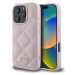 Guess PU Leather Quilted kryt pre iPhone 16 Pro Max ružový