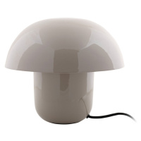 Sivá stolová lampa s kovovým tienidlom (výška 25 cm) Fat Mushroom – Leitmotiv