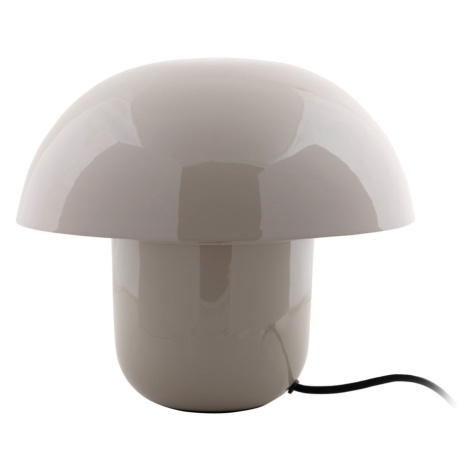 Sivá stolová lampa s kovovým tienidlom (výška 25 cm) Fat Mushroom – Leitmotiv