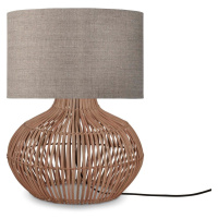 Stolová lampa s textilným tienidlom v béžovo-prírodnej farbe (výška 48 cm) Kalahari – Good&M