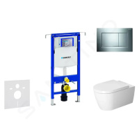 GEBERIT - Duofix Modul na závesné WC s tlačidlom Sigma30, lesklý chróm/chróm mat + Duravit ME by