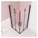 H K - Sprchovací kút MELODY BLACK R176, 100x76 cm so zalamovacími dverami vrátane sprchovej vani