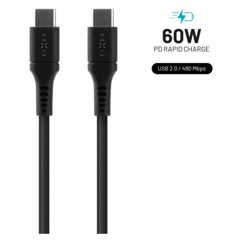 FIXED FIXDLS-CC2-BK NABIJACI A DATOVY LIQUID SILIK. KABEL S KONEKT. USB-C/USB-C, 2M, USB 2.0, 60