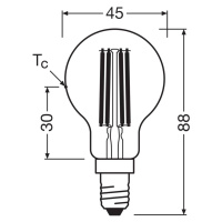 OSRAM LED žiarovka s kvapkovým vláknom E14 3,8W 2700K 806lm