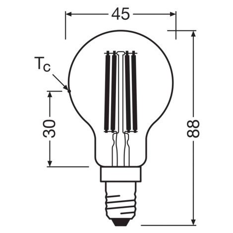 OSRAM LED žiarovka s kvapkovým vláknom E14 3,8W 2700K 806lm