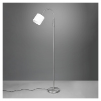 Stojacia lampa Tommy, nikel/biela, výška 130 cm, kov/látka