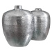 Estila Orientálny set dvoch kovových váz Retrivee so strieborným kladivkovým povrchom 33cm