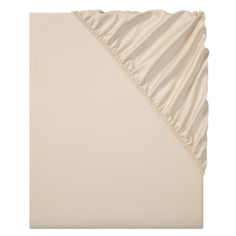 LIVARNO home Napínacia plachta z bavlneného saténu, 90 – 100 x 200 cm (béžová)