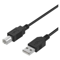 Kábel USB-A (male) na USB-B (male), 3m, čierna